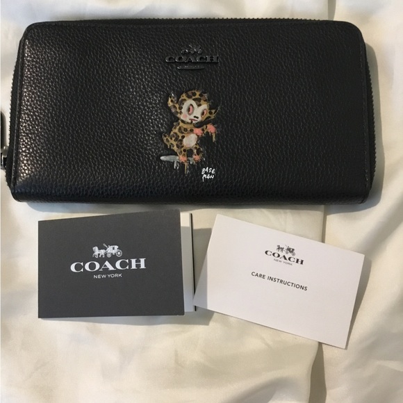 NWT Coach X Limited Edition Base Man Black Leather Zipper Wallet - Picture 1 of 16